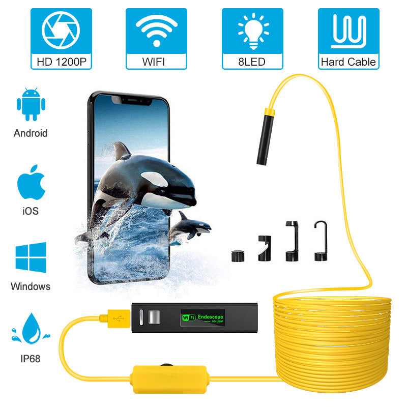 Caméra Endoscope Dentaire Intraorale WIFI 2MP HD - 1080P, 8 LEDs, étanche IP67 - VV Dental