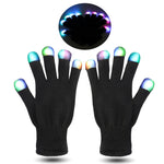 Black and White Flashing Finger Lighting Gloves
