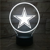 Dallas Cowboys American Football Helmet 3D Light